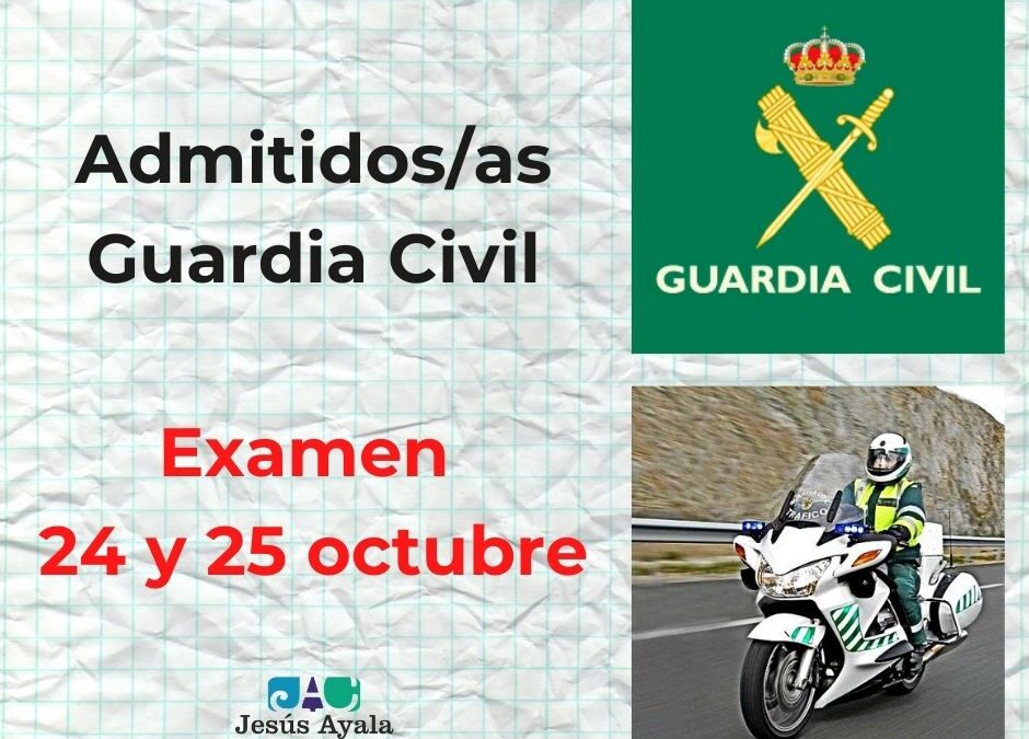 Listados admitidos/as oposiciones Guardia Civil 2020