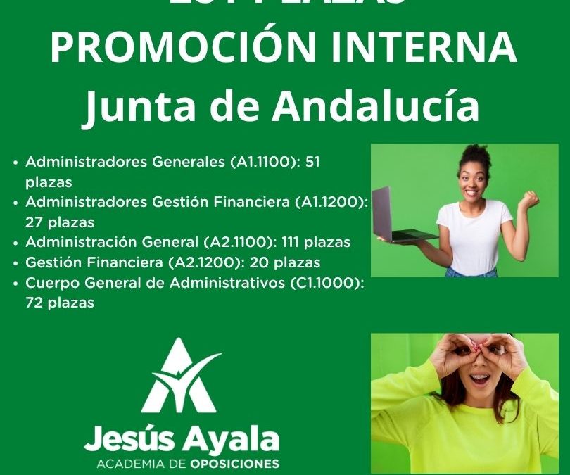 Convocatoria de oposiciones de 281 plazas de promoción interna en la Junta de Andalucía: Administrativos, Gestión y Administración General