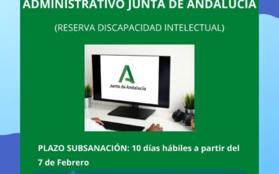Publicadas las listas de admitidos del Cuerpo de Auxiliares Administrativos (Reserva Discapacidad Intelectual) de la Junta de Andalucía.