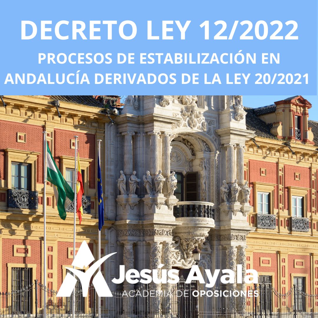 DECRETO LEY 122022 PROCESOS DE ESTABILIZACIÓN EN ANDALUCÍA DERIVADOS DE LA LEY 202021