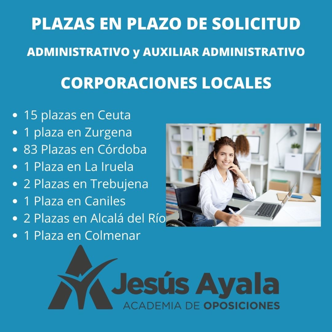 OPOSICIONES A ADMINISTRATIVO y AUXILIAR ADMINISTRATIVO CORPORACIONES LOCALES (Post para Instagram (cuadrado))