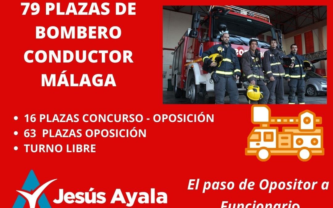 Convocadas 79 plazas de Bombero-Conductor en Málaga