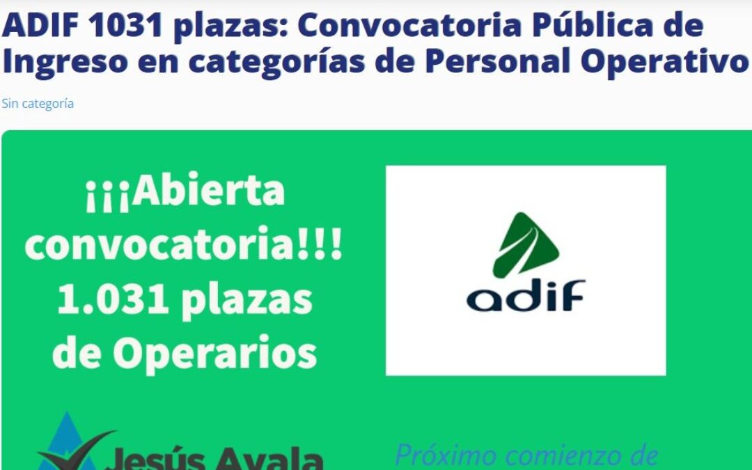 ADIF- Nuevo curso de preparación para test psicométricos