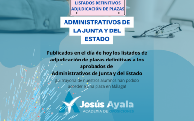 LISTADO ADJUDICACIÓN DE PLAZAS DE ADMINISTRATIVOS DE LA JUNTA Y DEL ESTADO